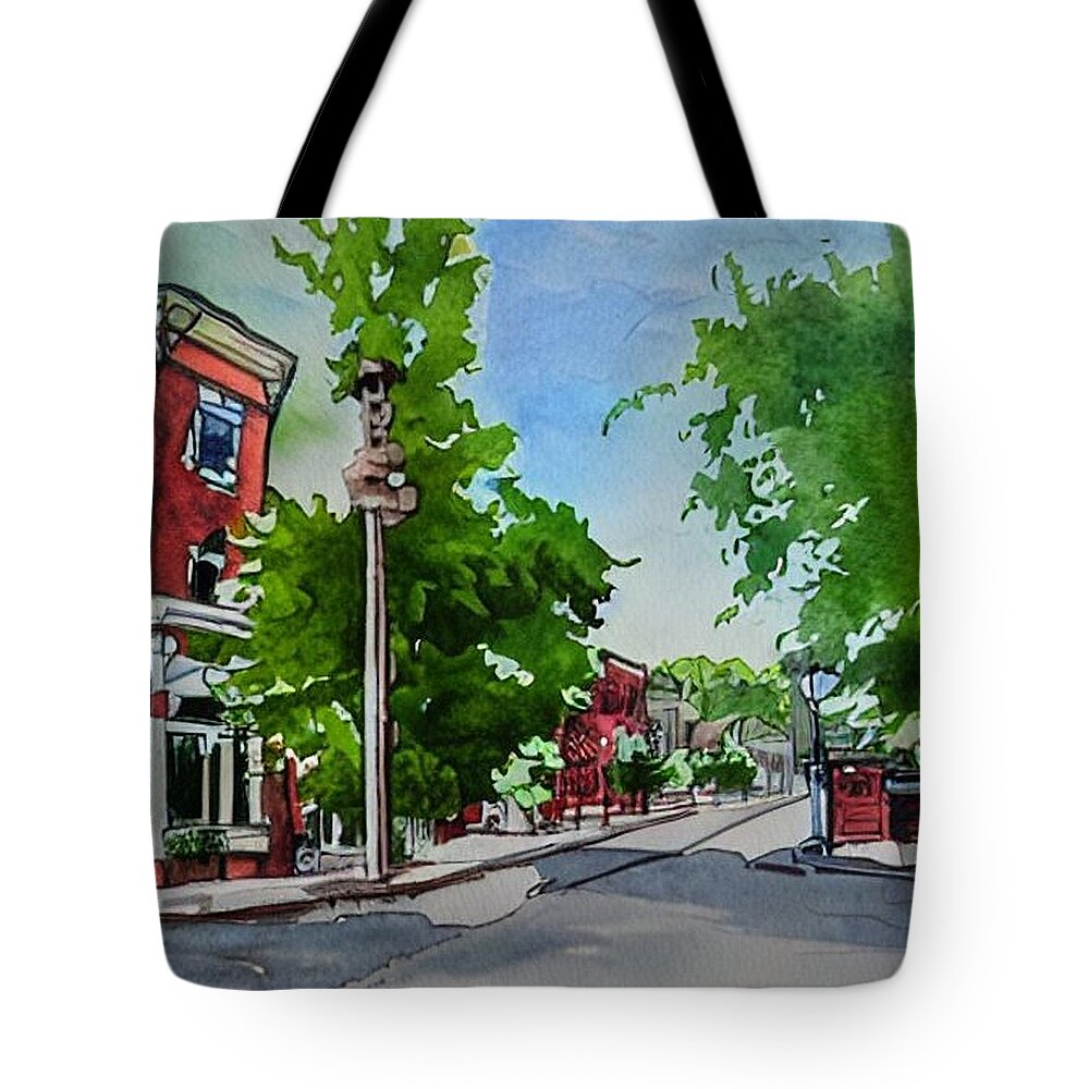 New Hope Tote Bag featuring the painting New Hope Summer Memories 2 by Christopher Lotito