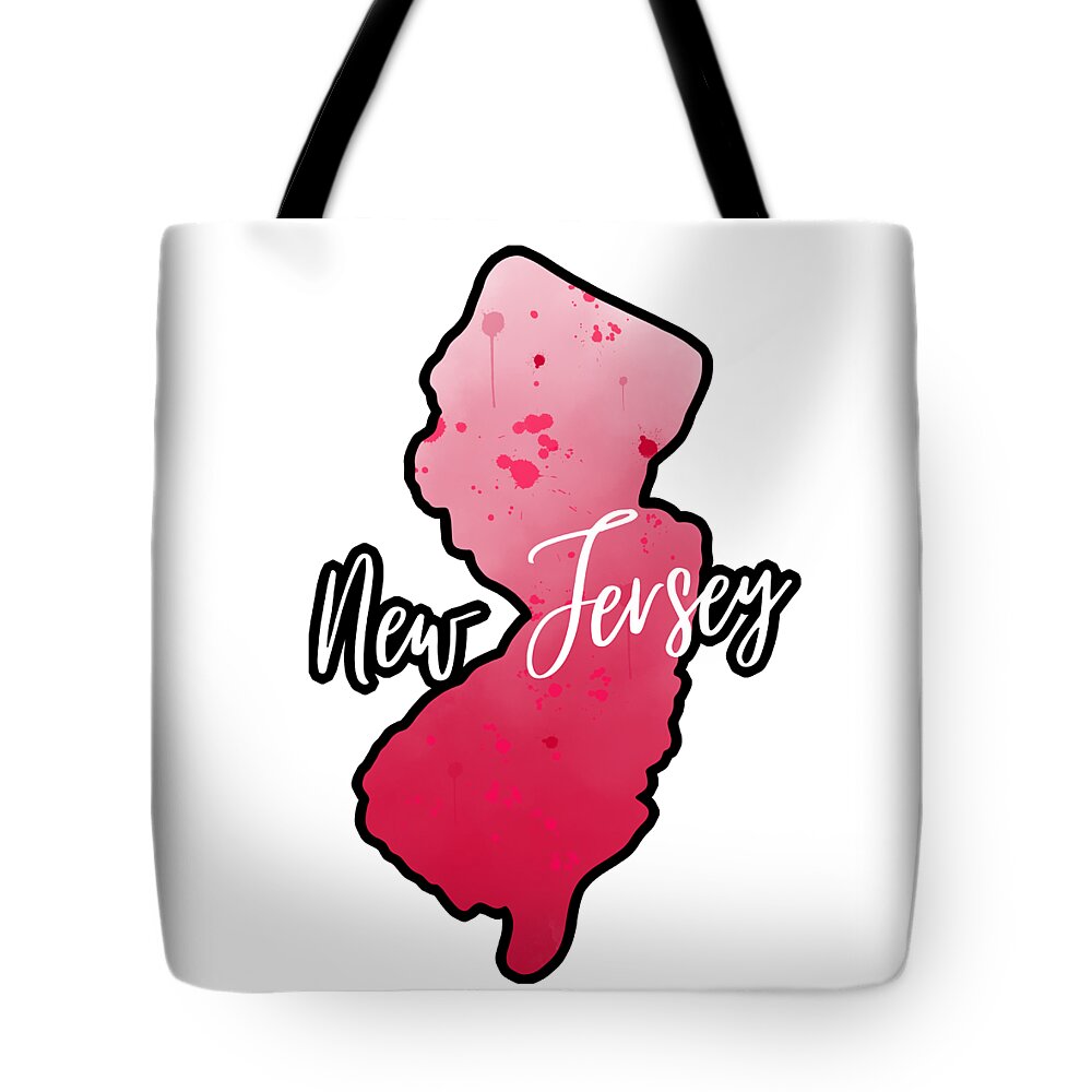 New Jersey State Map Watercolor Art Tote Bag by Aaron Geraud - Pixels