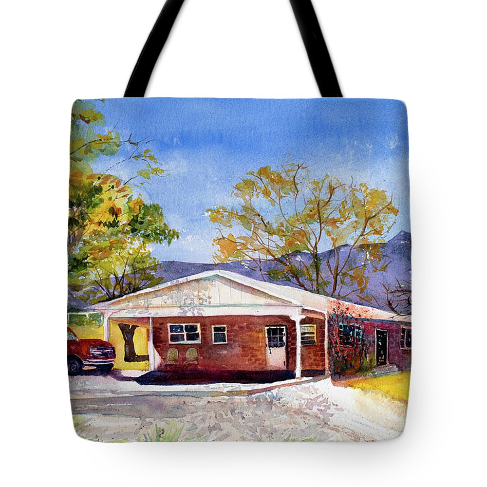 House Tote Bag featuring the painting New Mexico House by Cheryl Prather