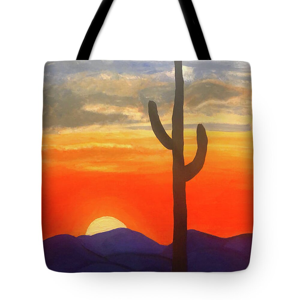 New Mexico Tote Bag featuring the painting New Mexico Sunset by Christina Wedberg