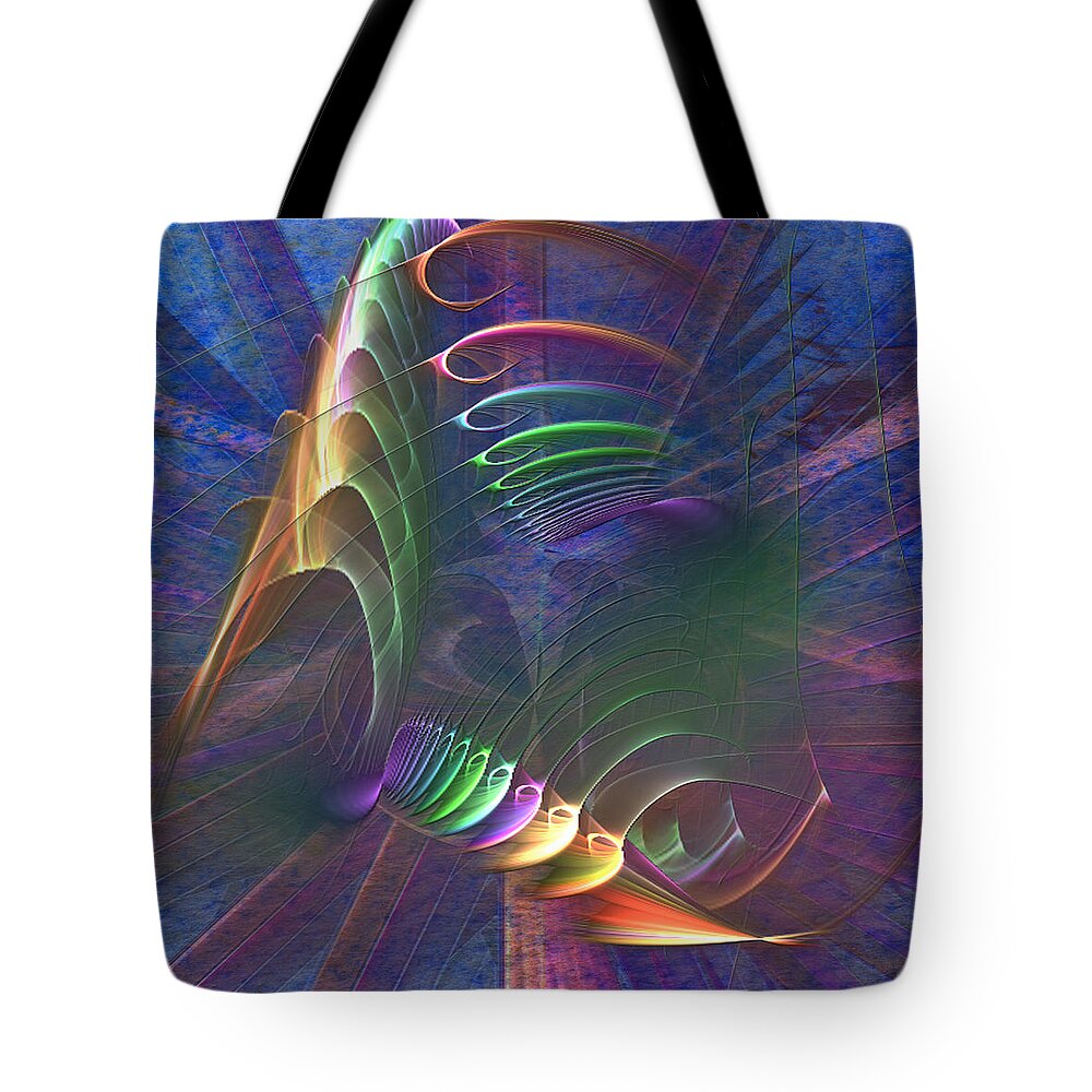 New Outlook Tote Bag featuring the digital art New Outlook - Square Version by Studio B Prints