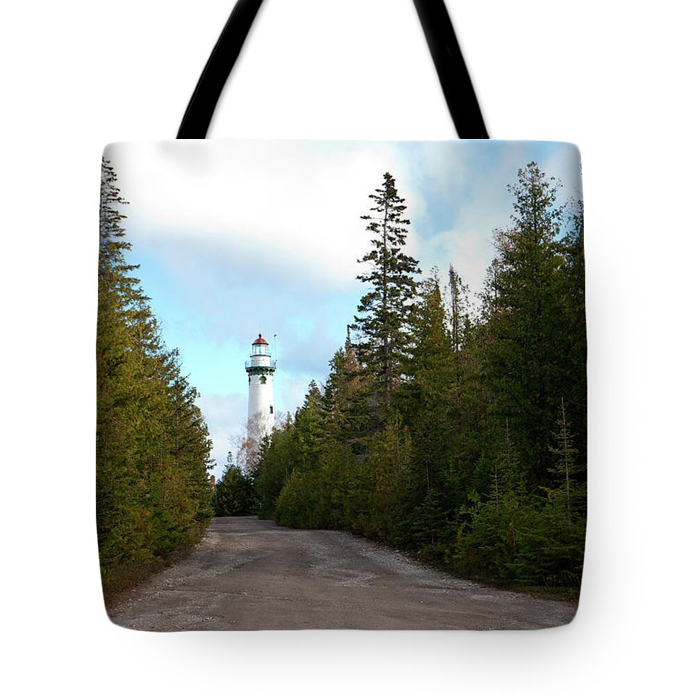 Lighthouse Tote Bag featuring the photograph New Presque Isle Lighthouse by Rich S