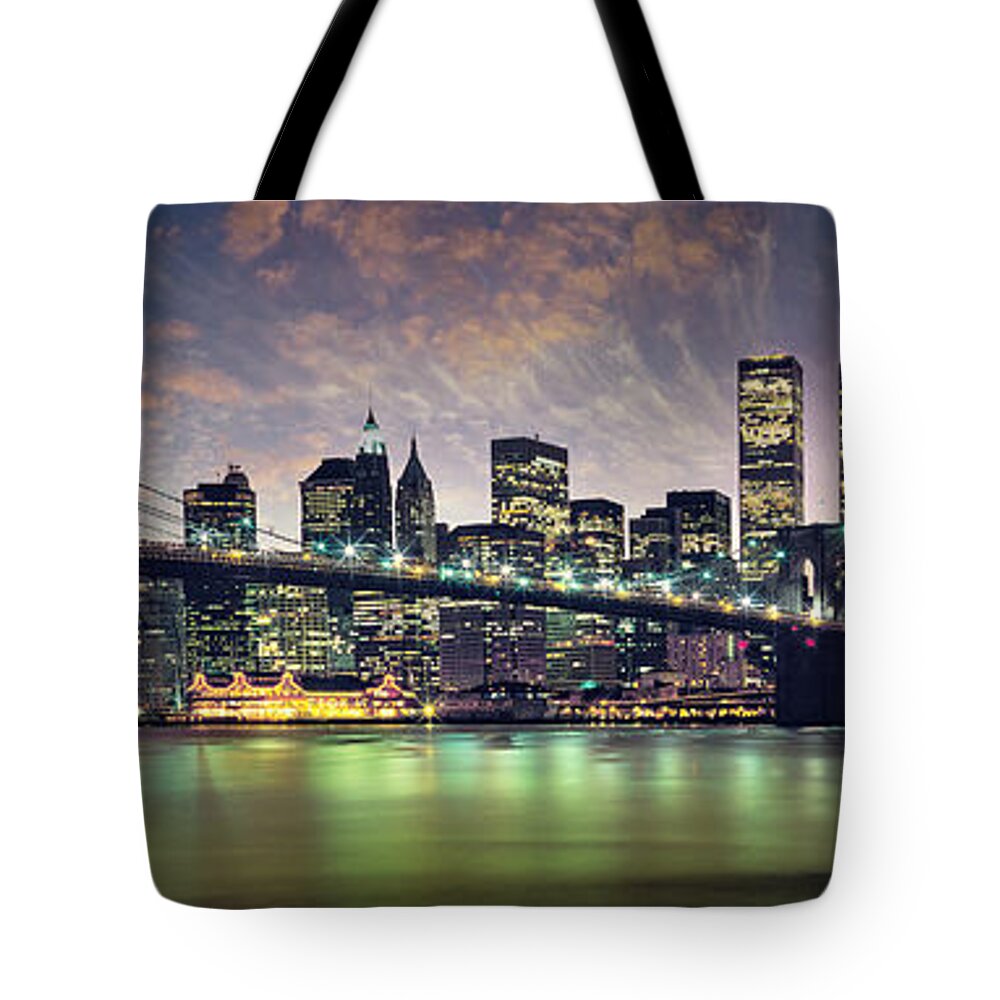 New York City Skyline Tote Bag featuring the photograph New York City Skyline by Jon Neidert