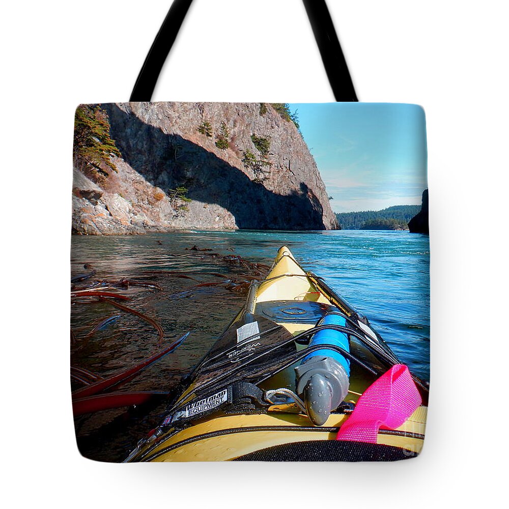 Kayak Tote Bag featuring the photograph Next Kayak Through Deception Pass by Sea Change Vibes