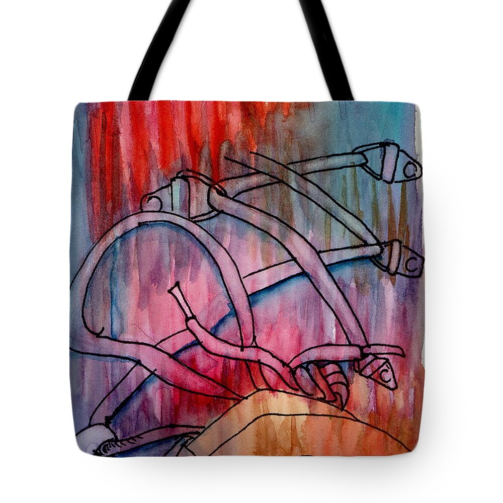 Multi Color Tote Bag featuring the painting Next Step by Tammy Nara