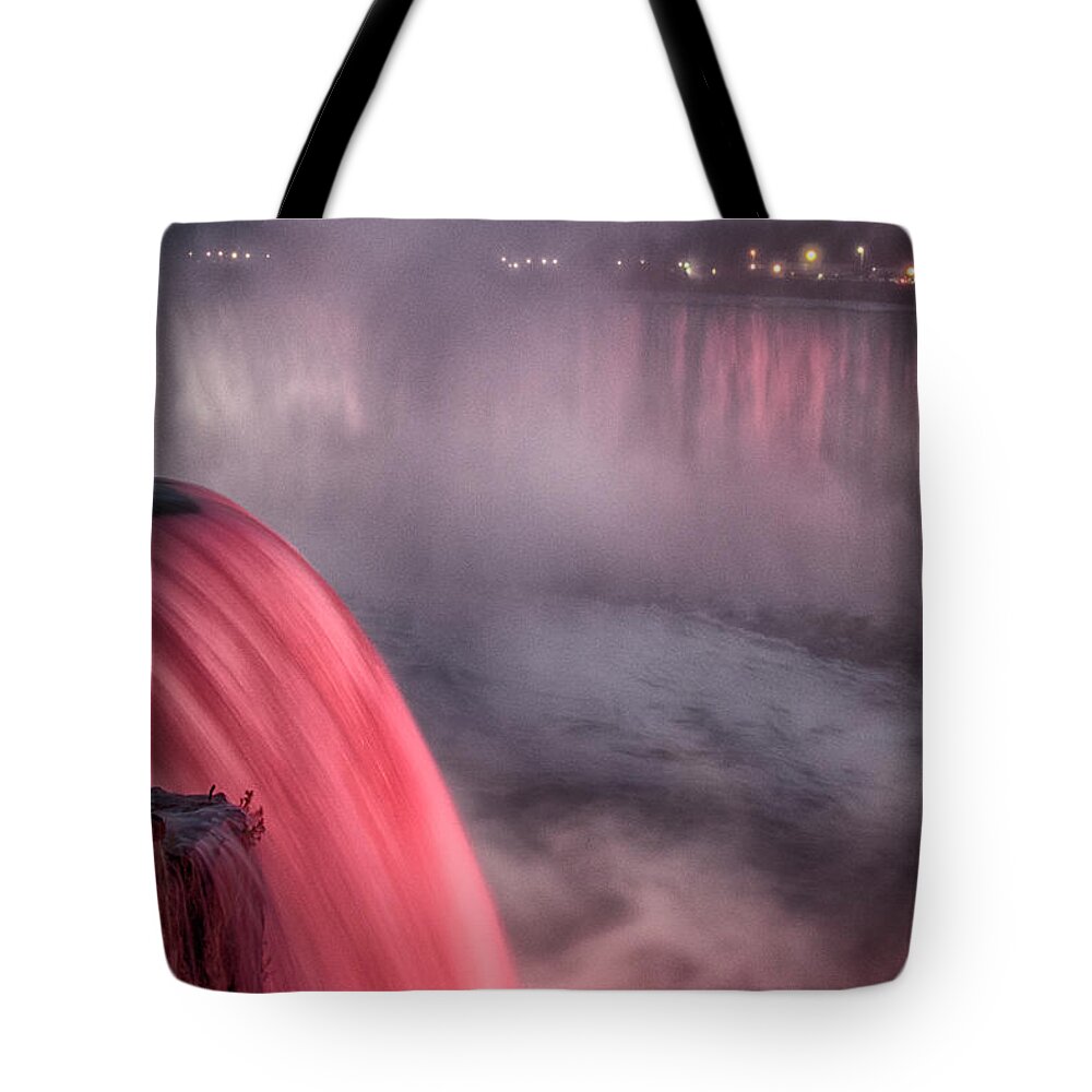 Niagara Falls Tote Bag featuring the photograph Niagara Falls at Dusk V1 by Tom Kelly