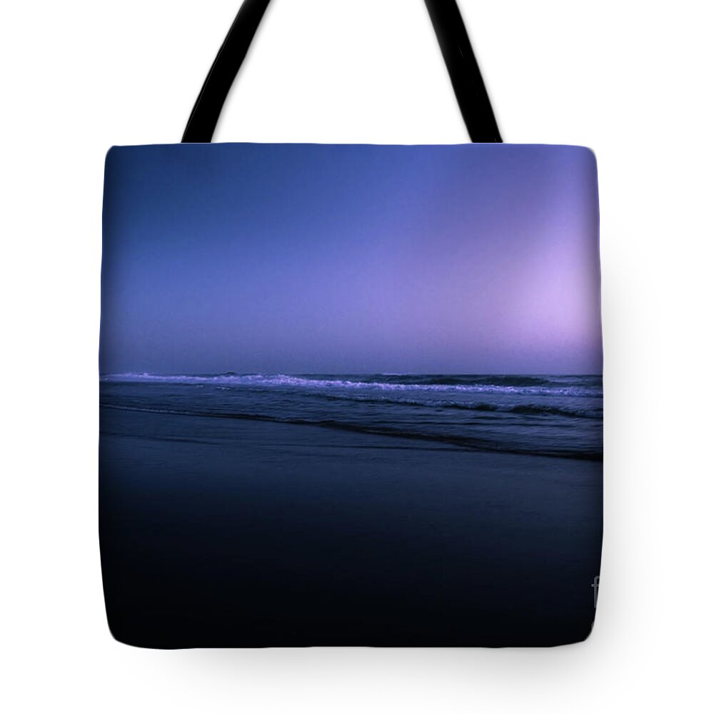 Water Tote Bag featuring the photograph Night At The Ocean by Hannes Cmarits