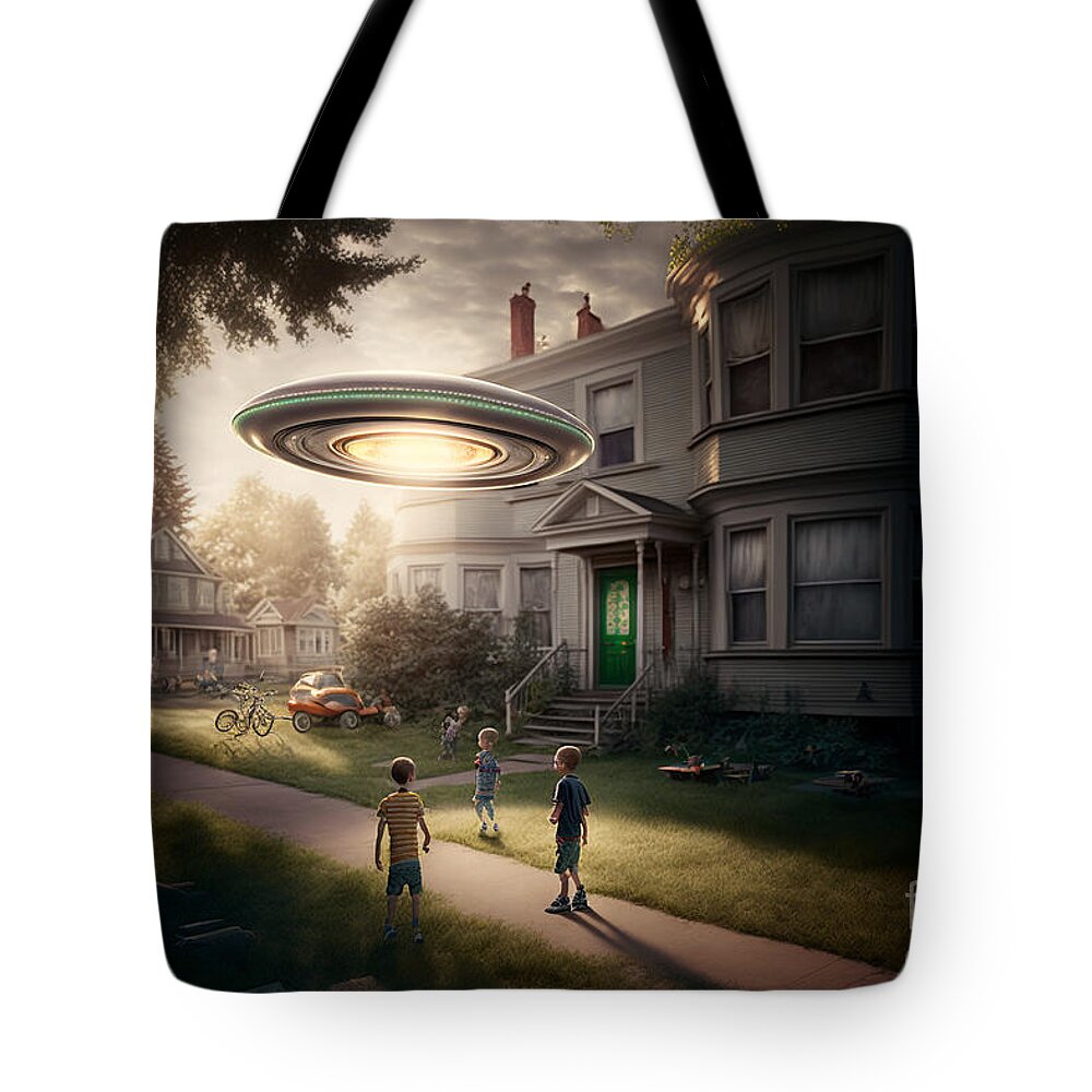 Night Tote Bag featuring the mixed media Night Games VI by Jay Schankman