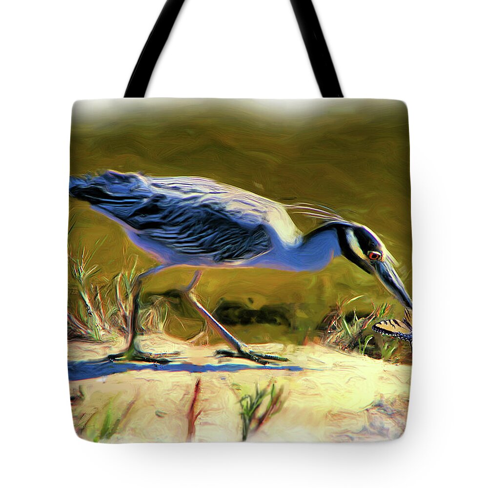 Night Heron Tote Bag featuring the painting Night Heron  by Joel Smith