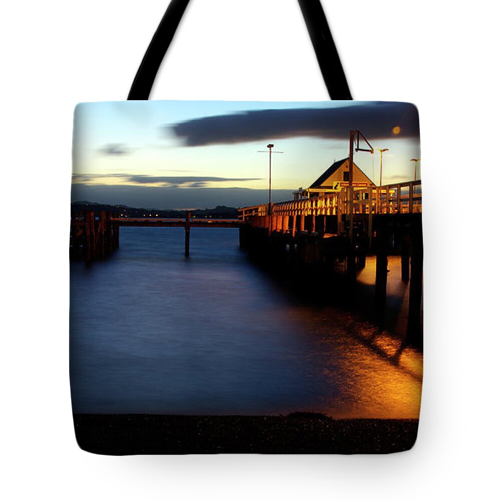 Pier Tote Bag featuring the photograph Night in Russell - Bay of Islands, New Zealand by Kenneth Lane Smith