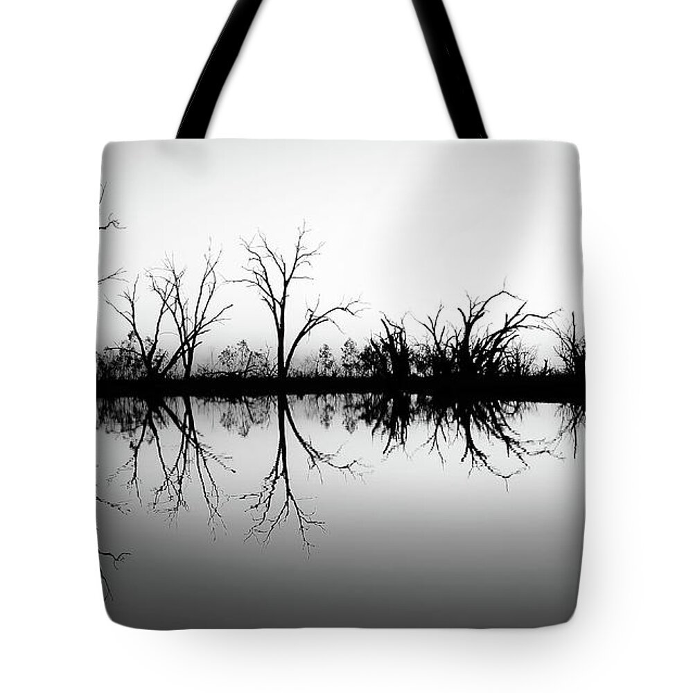 Sunset Tote Bag featuring the photograph Night Silhouettes on Pamamaroo in BW by Lexa Harpell