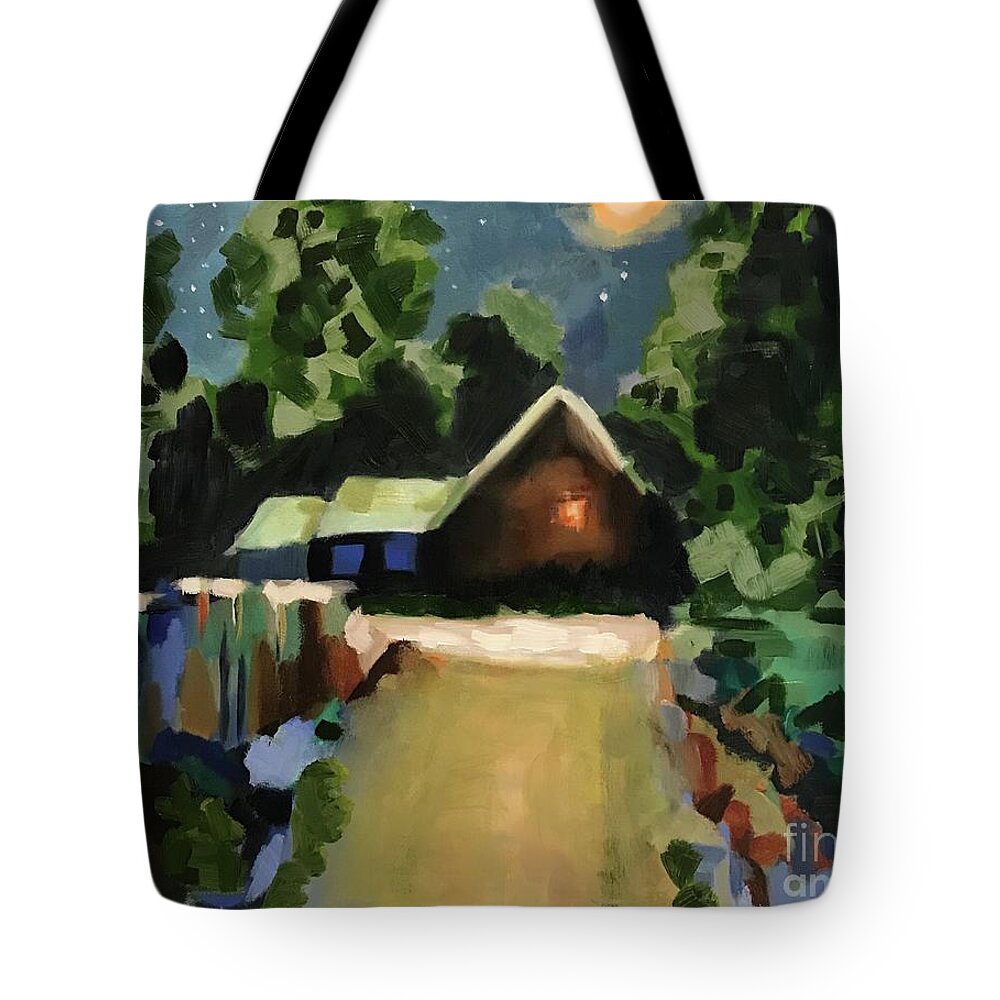 Original Art Work Tote Bag featuring the painting Night by Theresa Honeycheck
