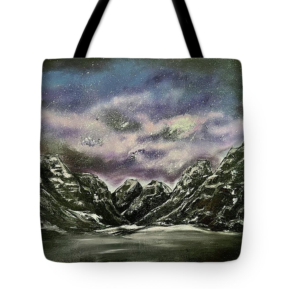 Mountains Tote Bag featuring the painting Night Wonder by Lisa White