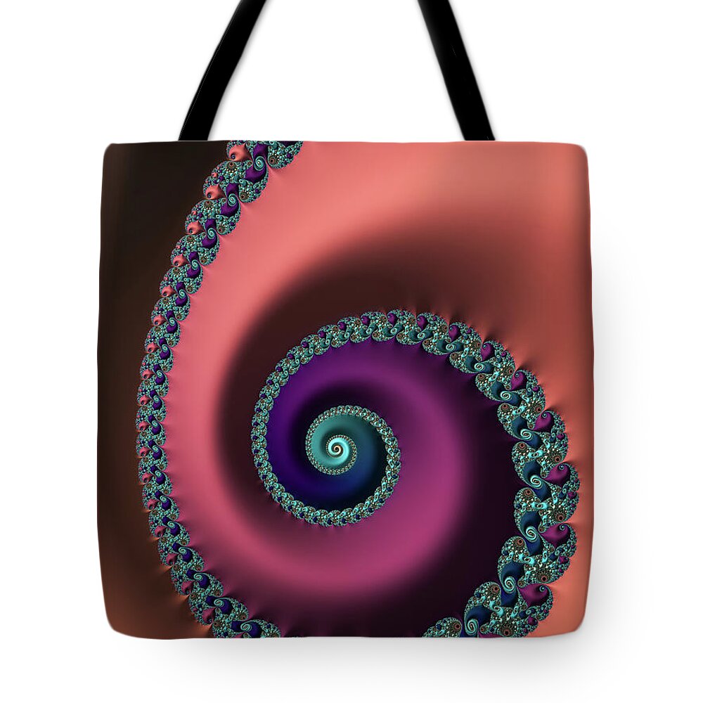 Abstract Tote Bag featuring the digital art Nine Does a Headstand by Manpreet Sokhi