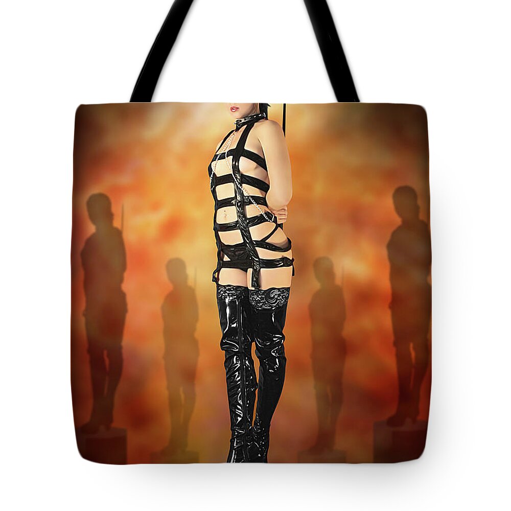 Rebel Tote Bag featuring the photograph Ninja Amazons by Jon Volden