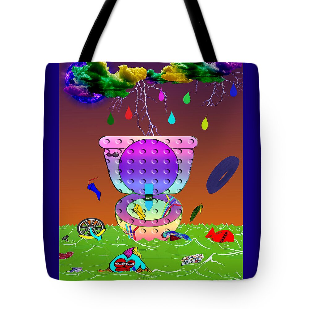 Digital Tote Bag featuring the digital art No Dumping Please by Ronald Mills