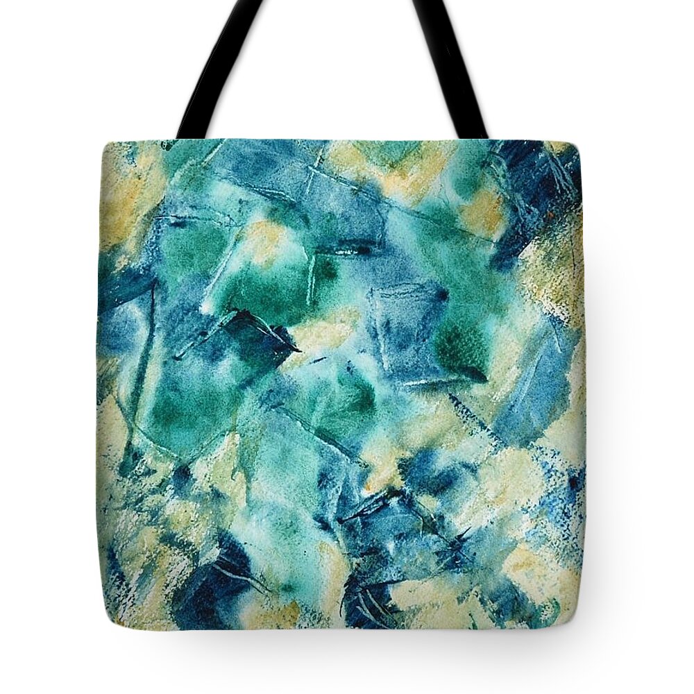 Abstract Tote Bag featuring the painting No Plan by Dick Richards