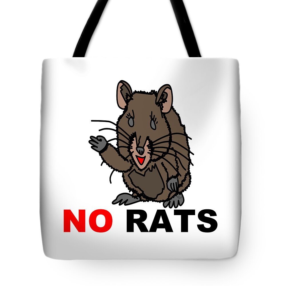 Rats Tote Bag featuring the digital art No Rats Allowed - Toon Land Store by Bill Ressl
