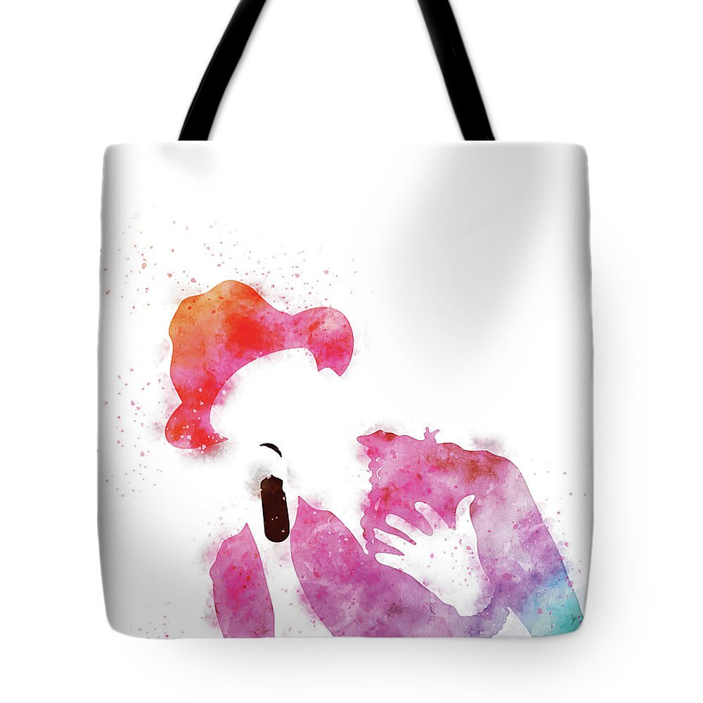 Pharrell Tote Bag featuring the digital art No034 MY Pharrell Williams Watercolor Music poster by Chungkong Art