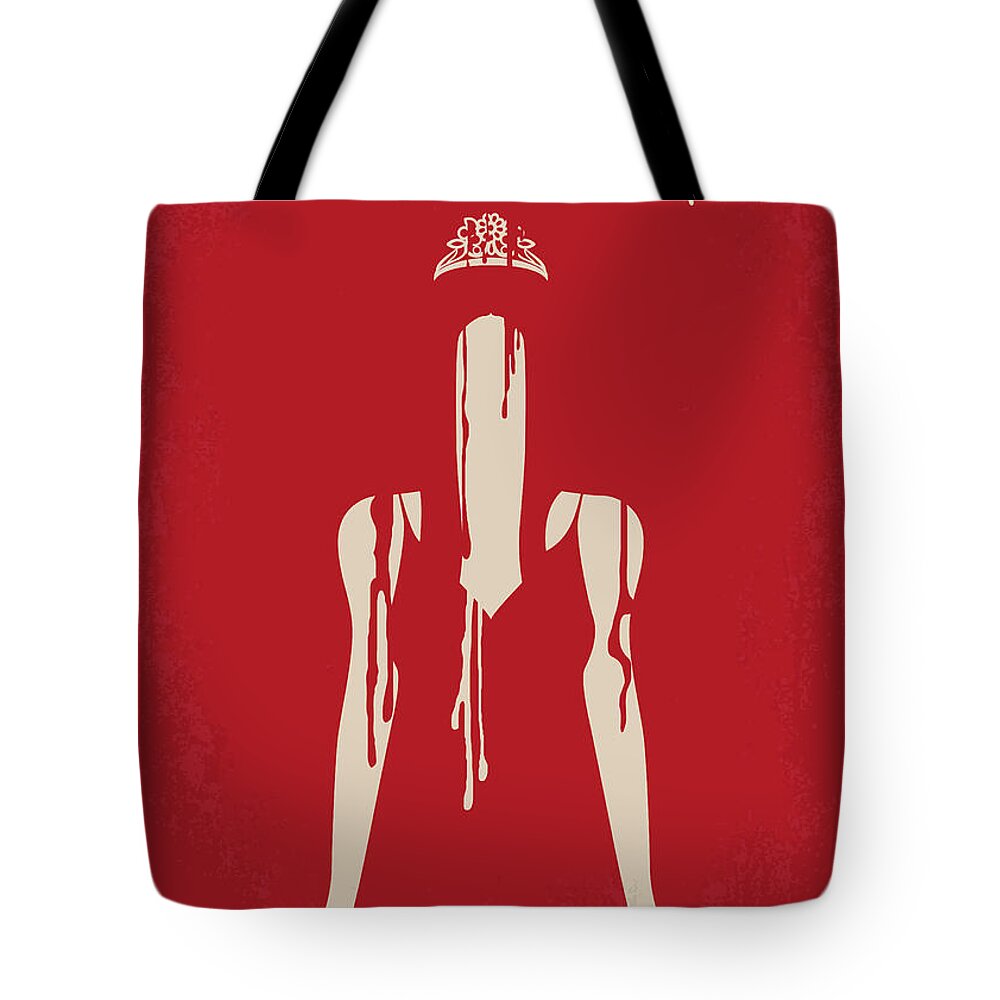 Carrie Tote Bag featuring the digital art No1196 My Carrie minimal movie poster by Chungkong Art