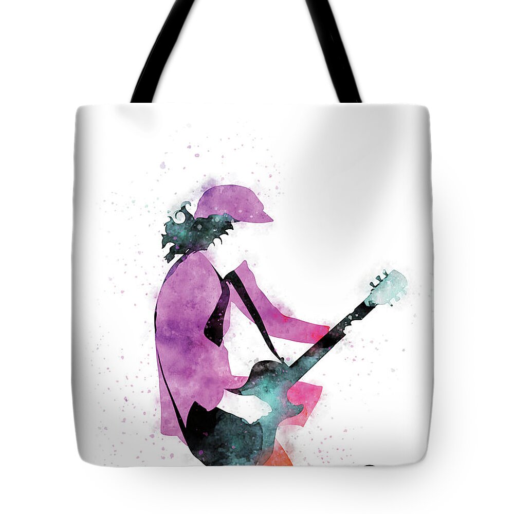 Acdc Tote Bag featuring the digital art No125 MY ACDC Watercolor Music poster by Chungkong Art