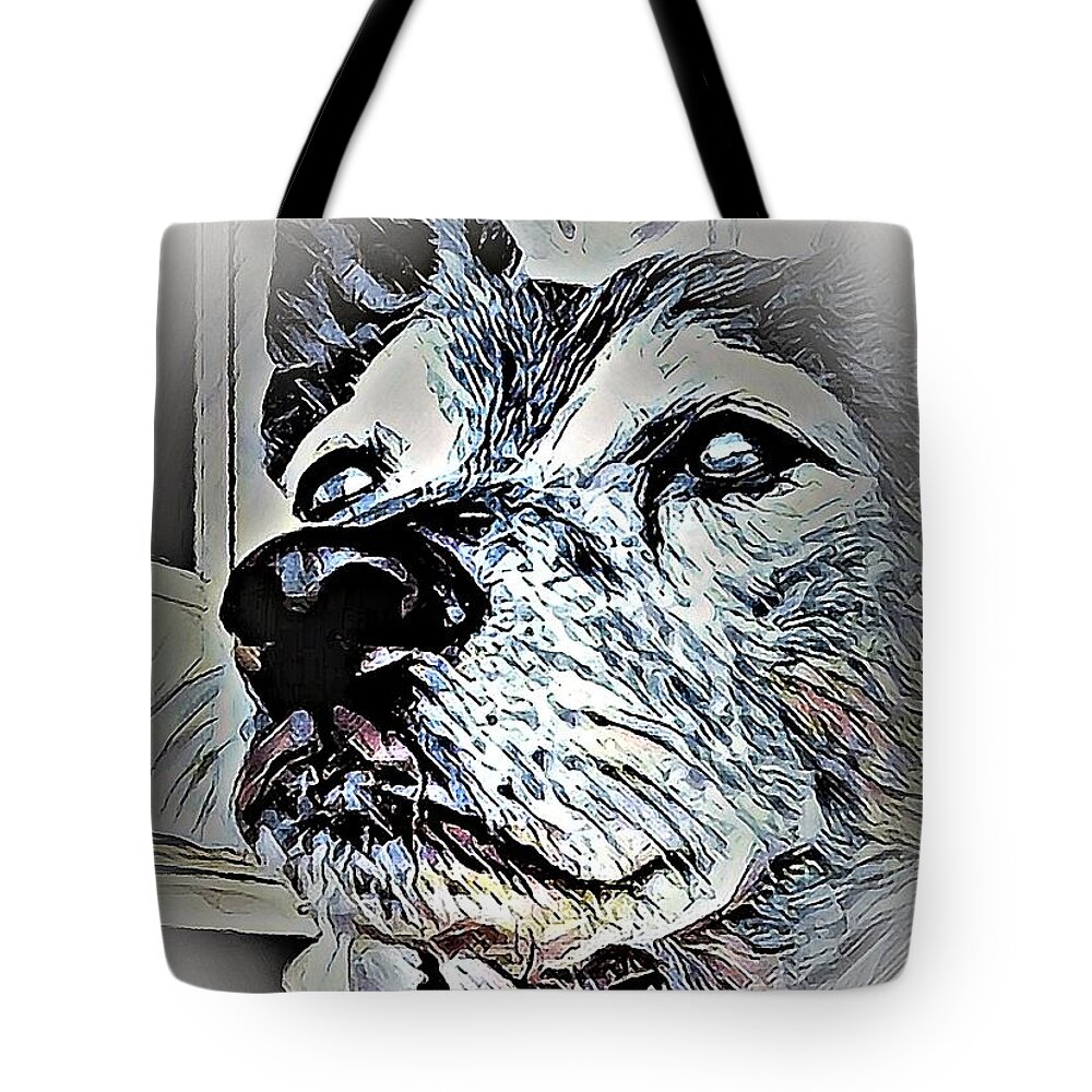 Dog Tote Bag featuring the digital art Noble Beast by David Manlove