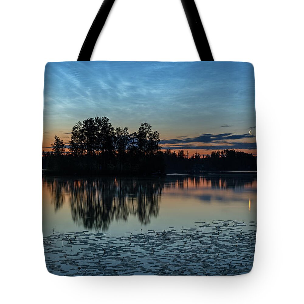 Finland Tote Bag featuring the photograph Noctilucent moonrise by Thomas Kast