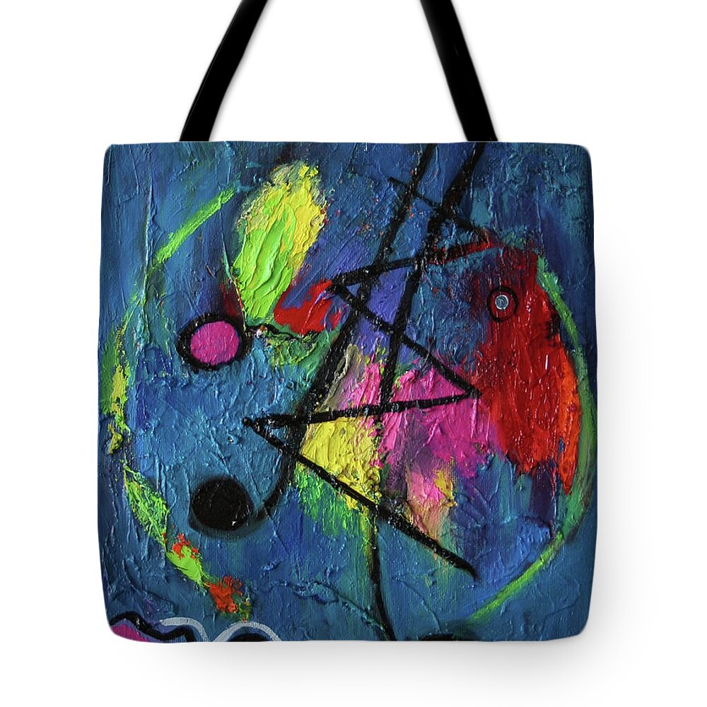 Modern Tote Bag featuring the painting Noise by Karin Eisermann