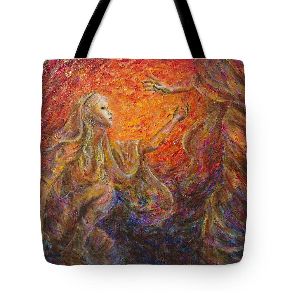 Mary Tote Bag featuring the painting Noli Me Tangere by Nik Helbig
