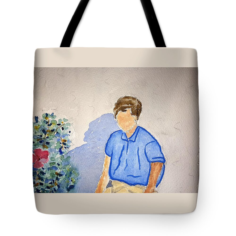 Watercolor Tote Bag featuring the painting Norma by John Klobucher