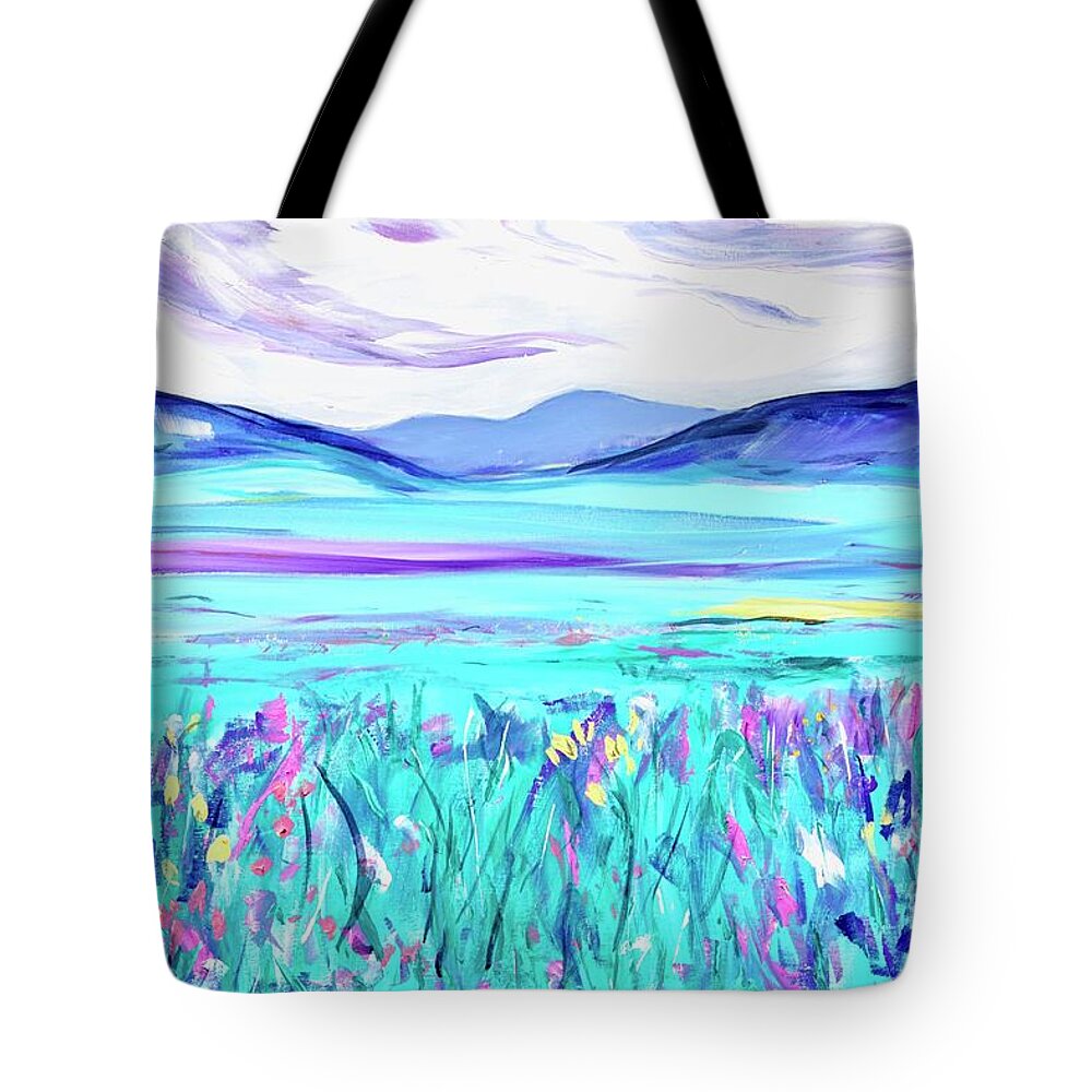 Landscape Tote Bag featuring the painting North Country Fair - Landscape by Patty Donoghue