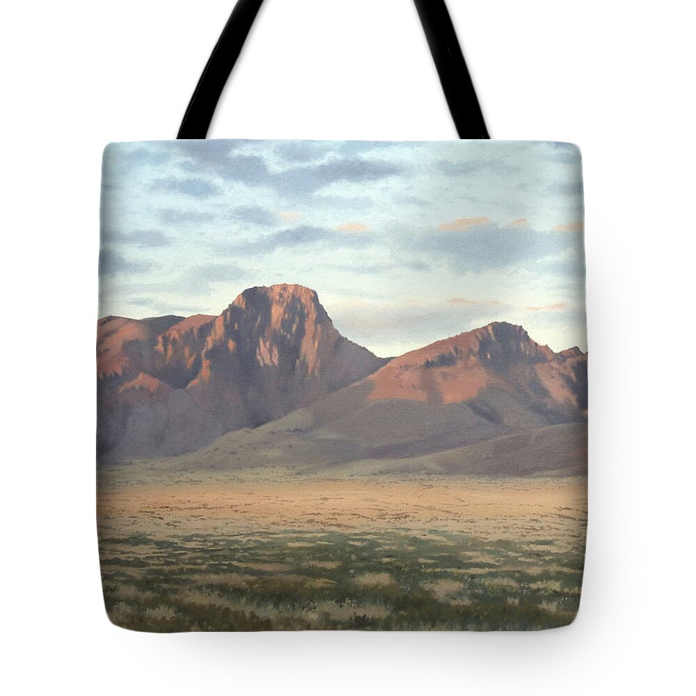 Mountains Tote Bag featuring the painting North of The Pass by Murray Jones