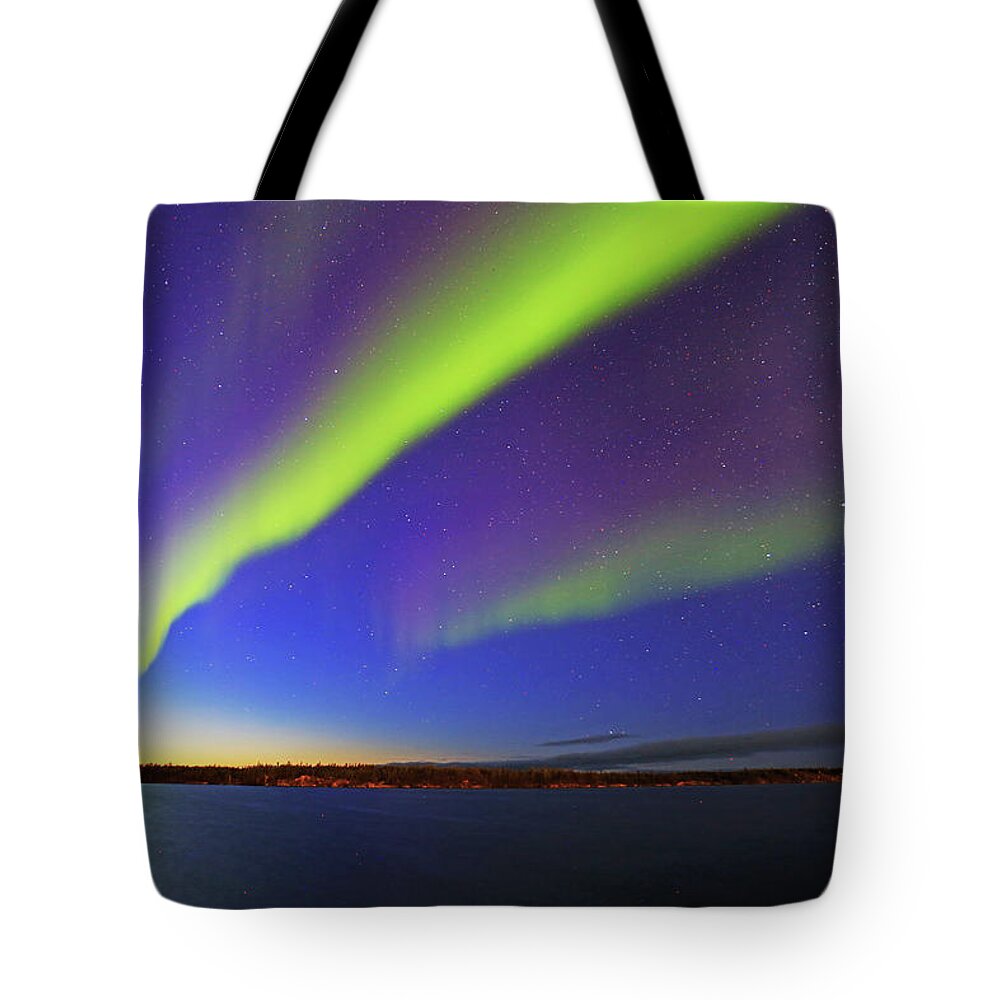 Northern Lights Tote Bag featuring the photograph Northern Lights by Shixing Wen