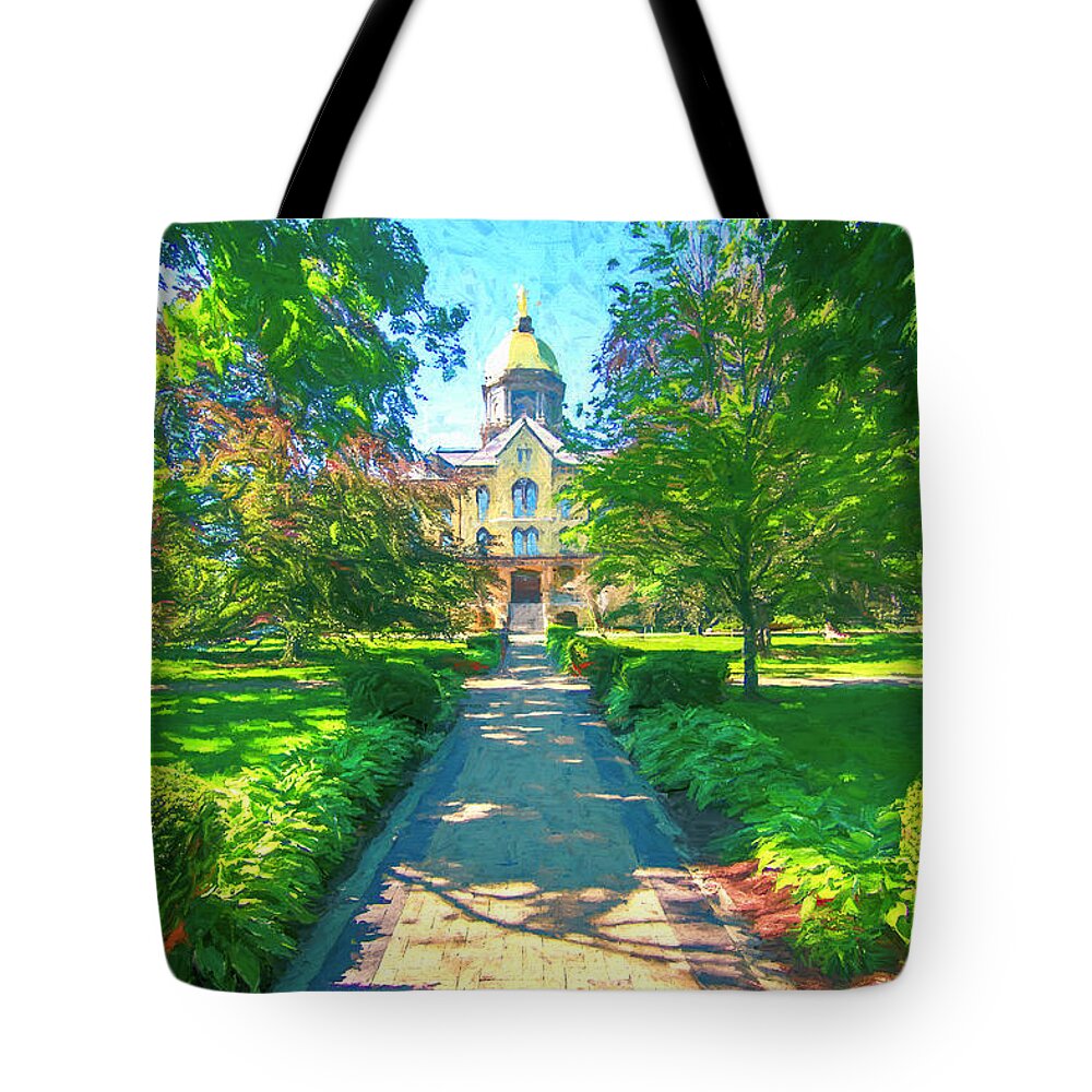 Notre Dame Summer Painting Tote Bag featuring the painting Notre Dame Summer Painting by Dan Sproul