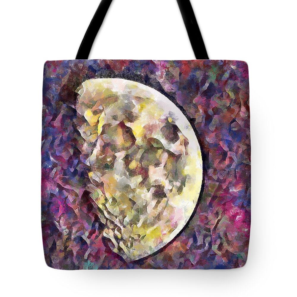 November Tote Bag featuring the mixed media November Moon by Christopher Reed