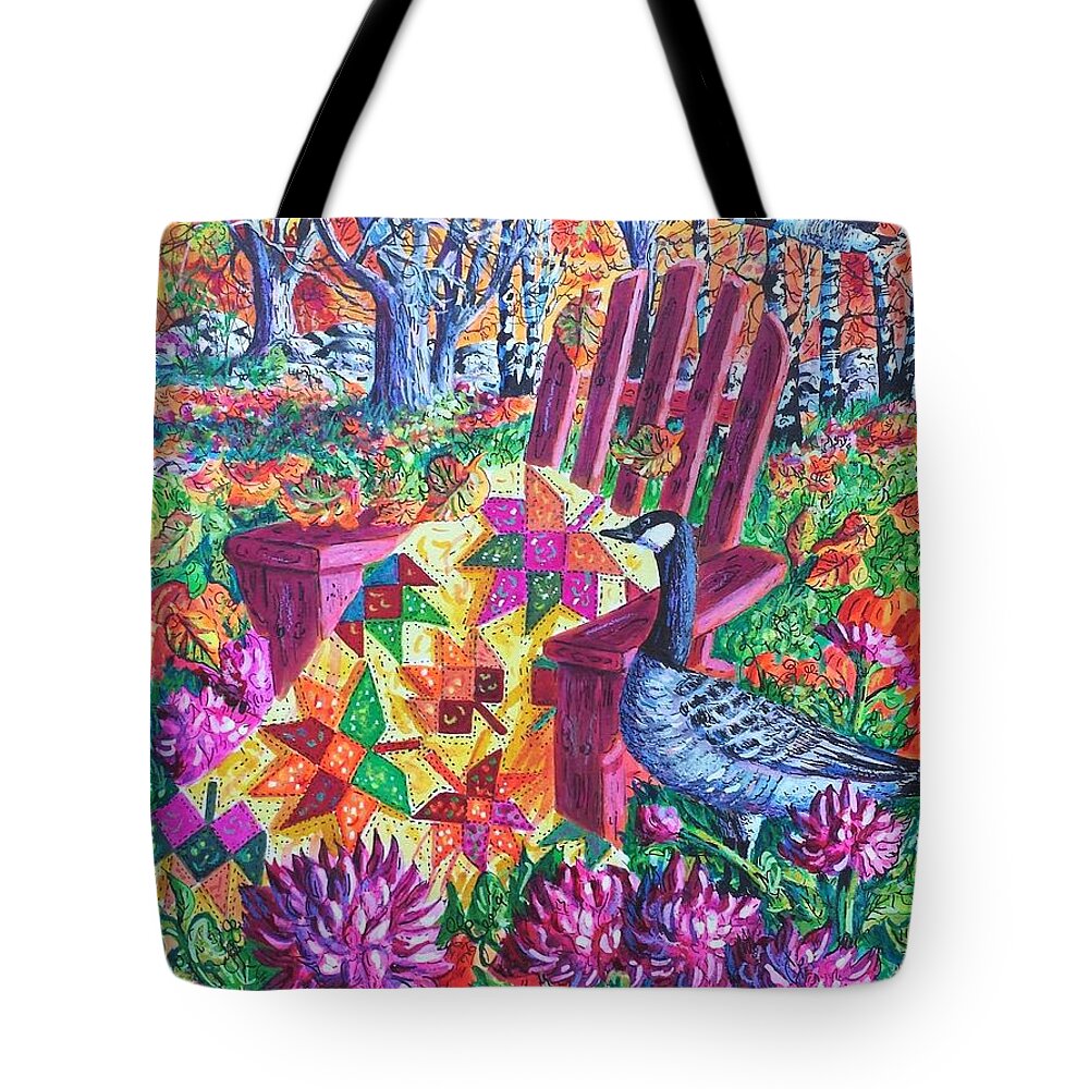 Autumn Tote Bag featuring the painting November Quilt by Diane Phalen