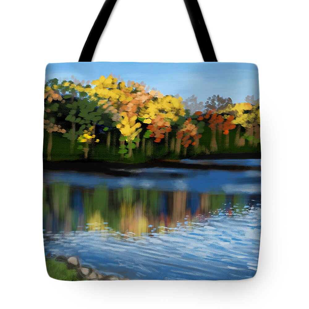  Tote Bag featuring the painting November reflections by Susan Spangler
