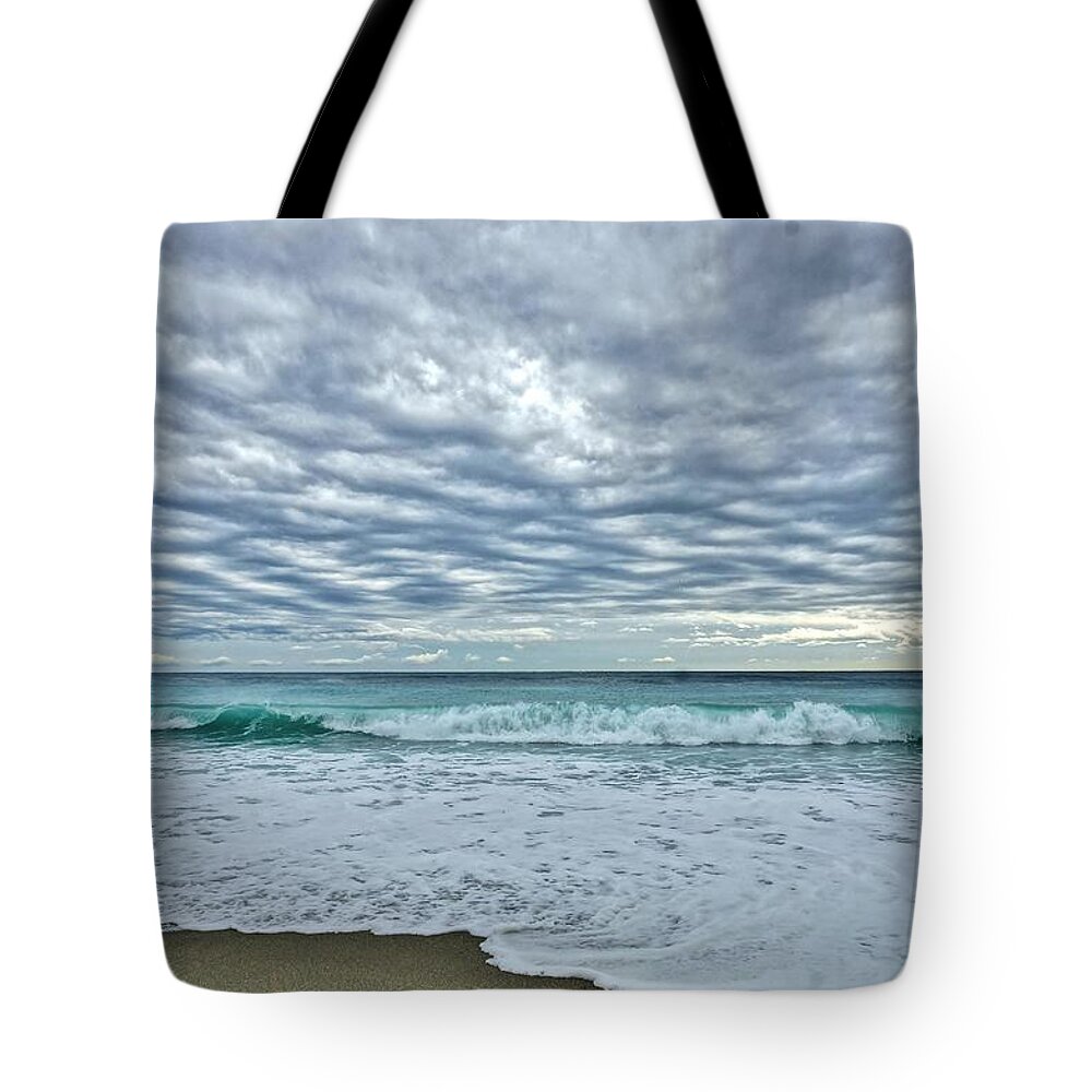 Waves Tote Bag featuring the photograph Varigotti. Novembre 2015 #3 by Marco Cattaruzzi