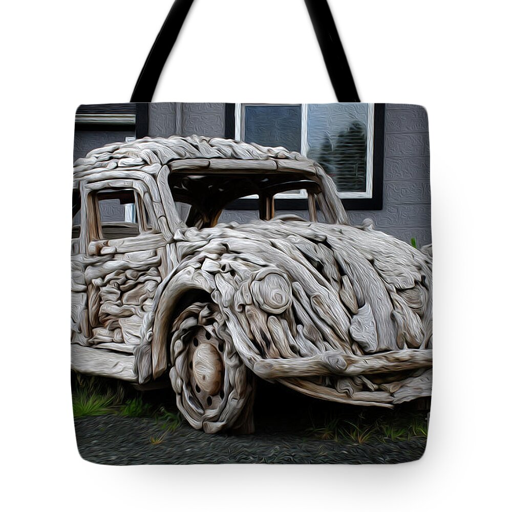 Driftwood Volkswagon Tote Bag featuring the photograph Now That's A Woodie by Bob Christopher