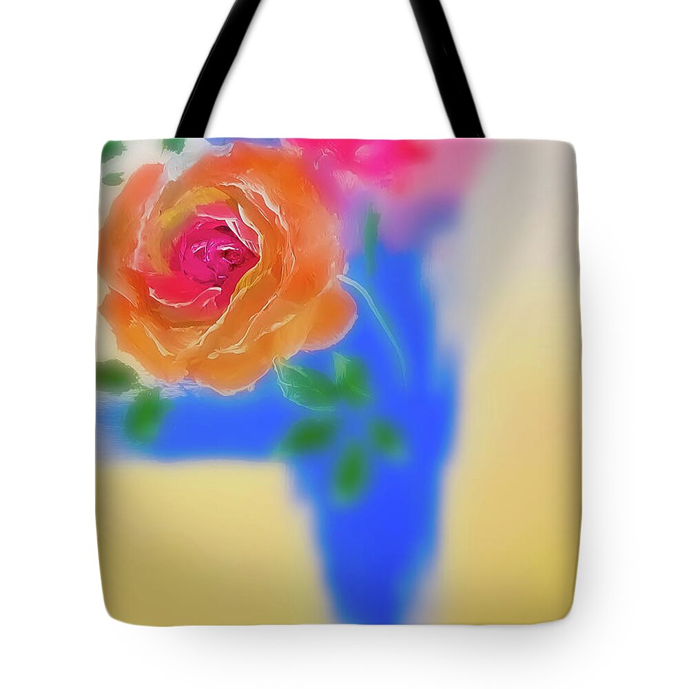 Rose Tote Bag featuring the painting Nude Rose by Lisa Kaiser