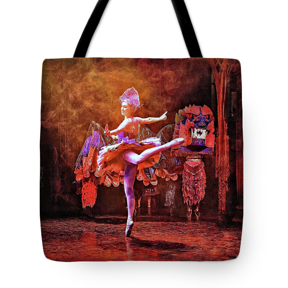 Ballerina Tote Bag featuring the photograph Nutcracker-Chinese Dragon Dance by Craig J Satterlee