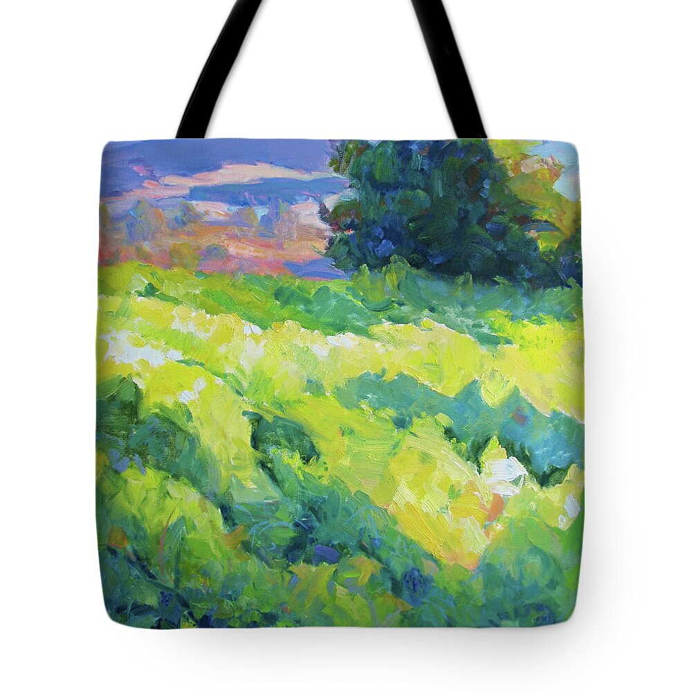 Oak Tree Tote Bag featuring the painting Oak and Vines by John McCormick