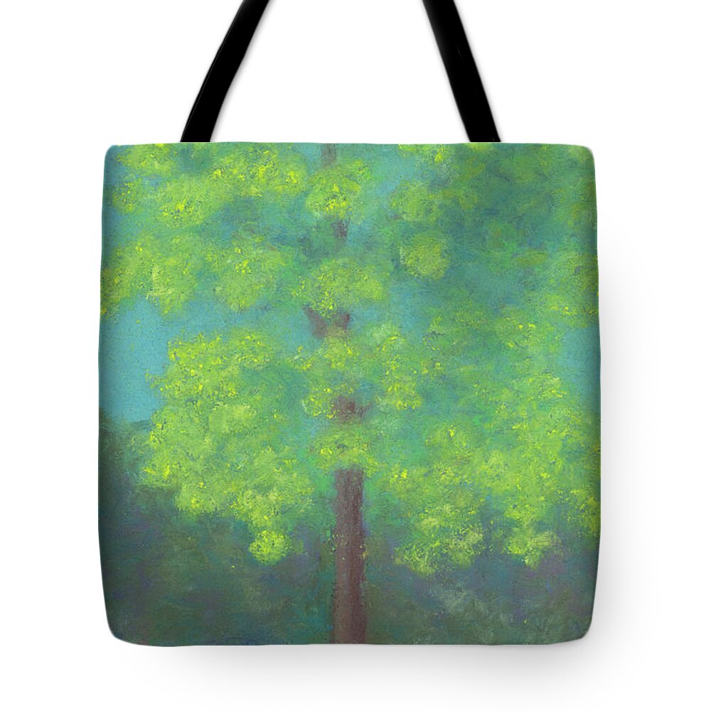 Oak Tree Tote Bag featuring the painting Oak at Entryway by Anne Katzeff