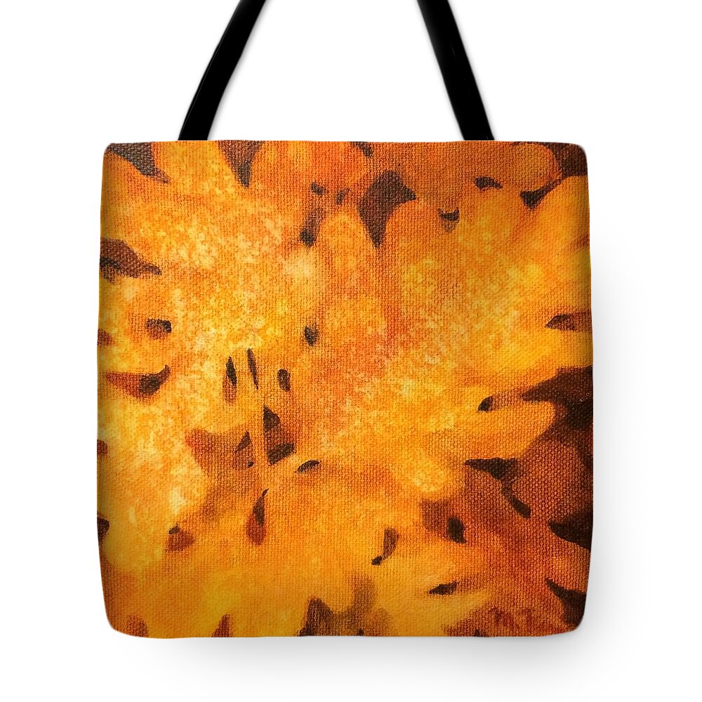 Oak Leaf Painting Tote Bag featuring the painting Oak leaf by Milly Tseng
