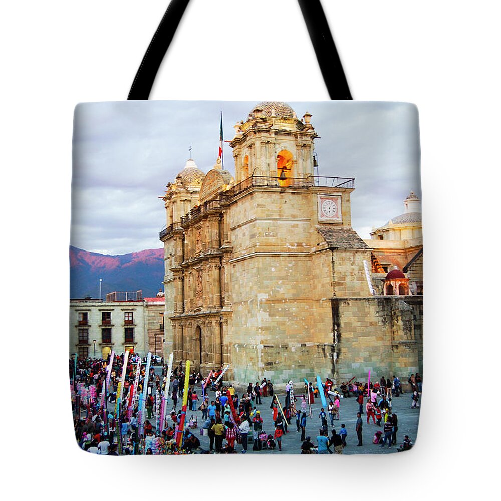 Cathedral Tote Bag featuring the photograph Oaxaca Cathedral by William Scott Koenig
