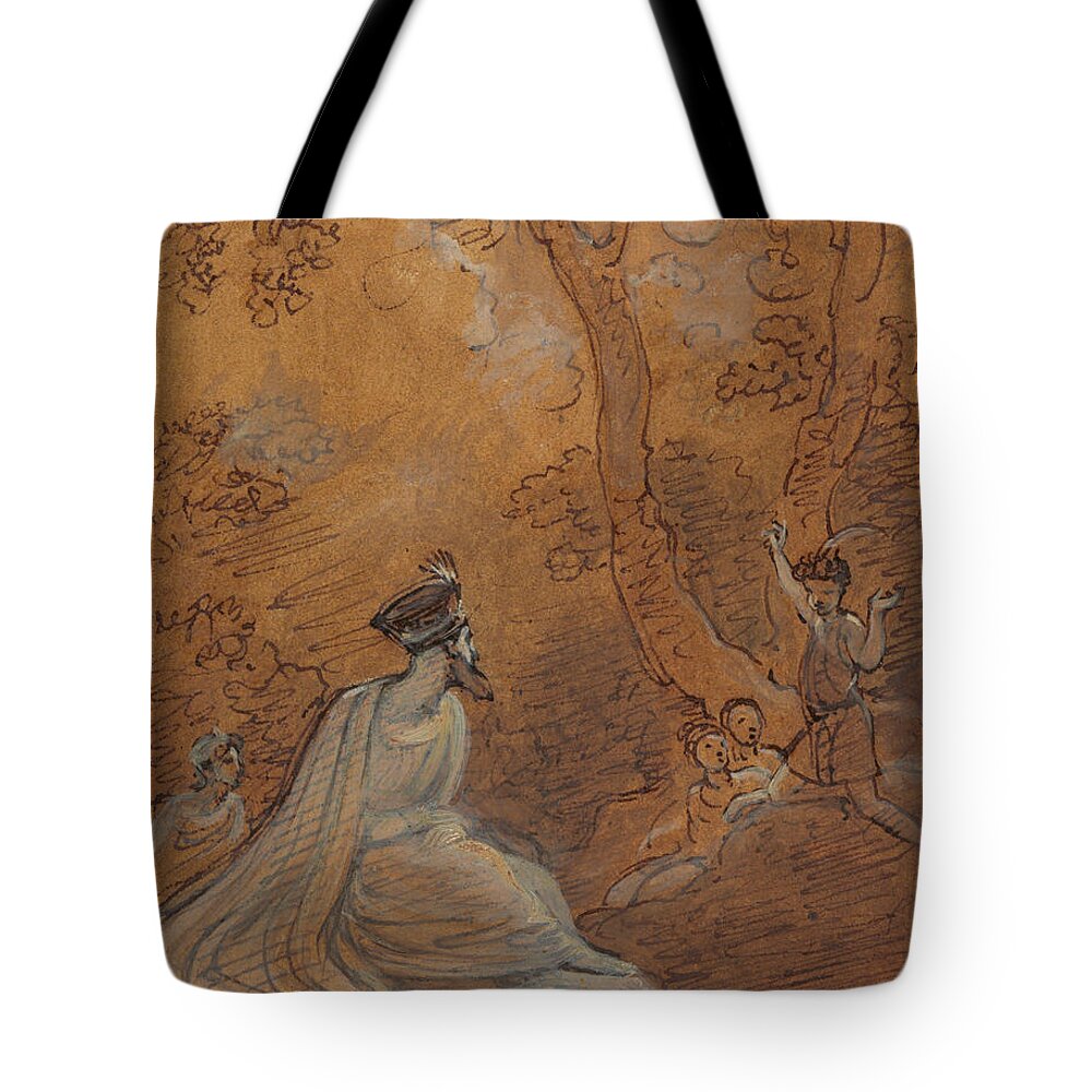 19th Century Tote Bag featuring the drawing Oberon and Puck by Robert Smirke