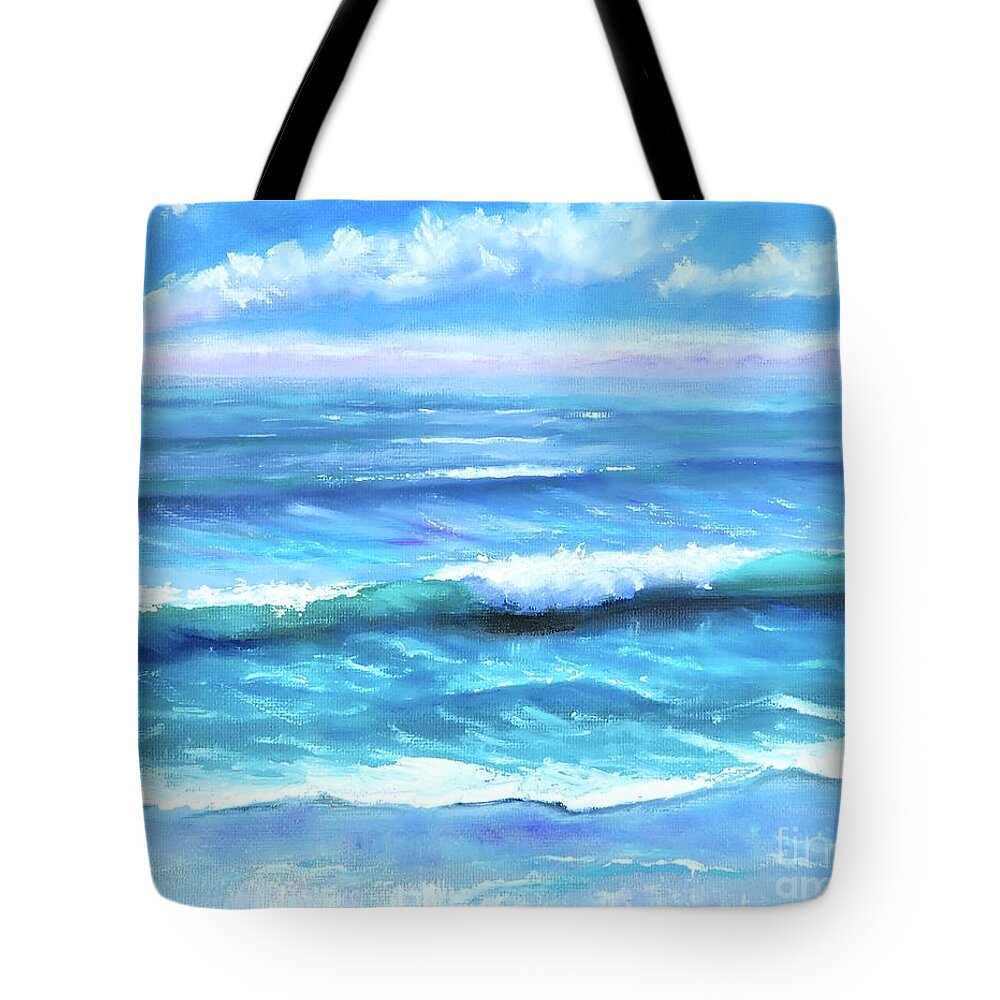 Pacific Tote Bag featuring the painting Ocean by Mary Scott