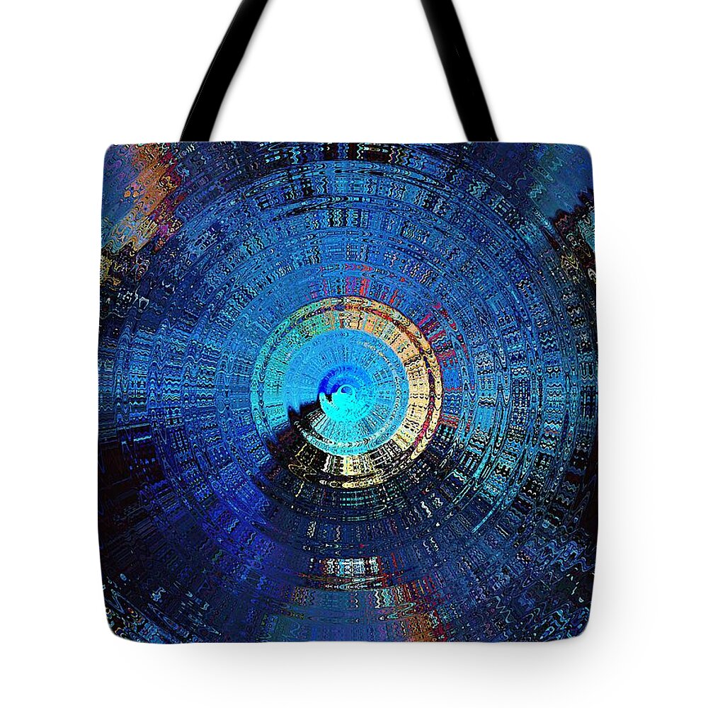 Blue Tote Bag featuring the digital art Octo Gravitas by David Manlove