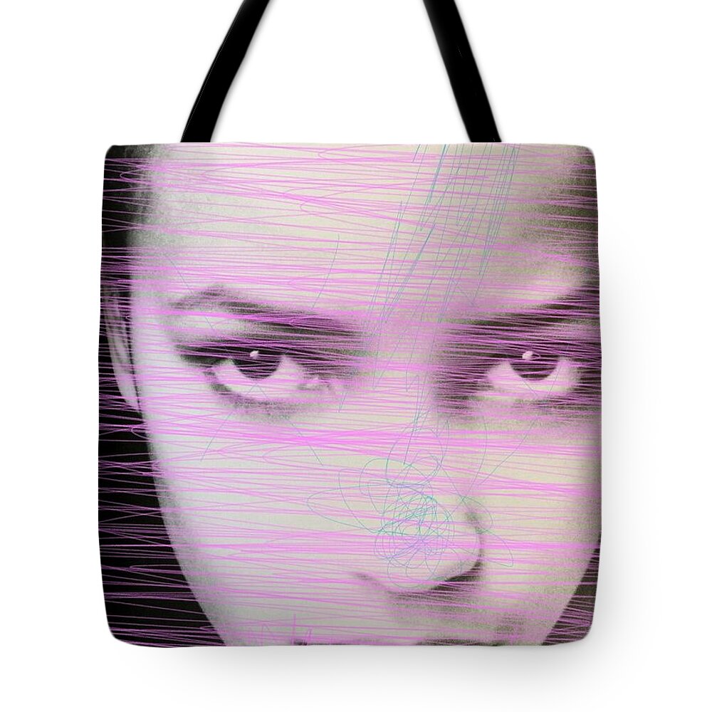 Pink Tote Bag featuring the mixed media October 8 by Steven Macanka