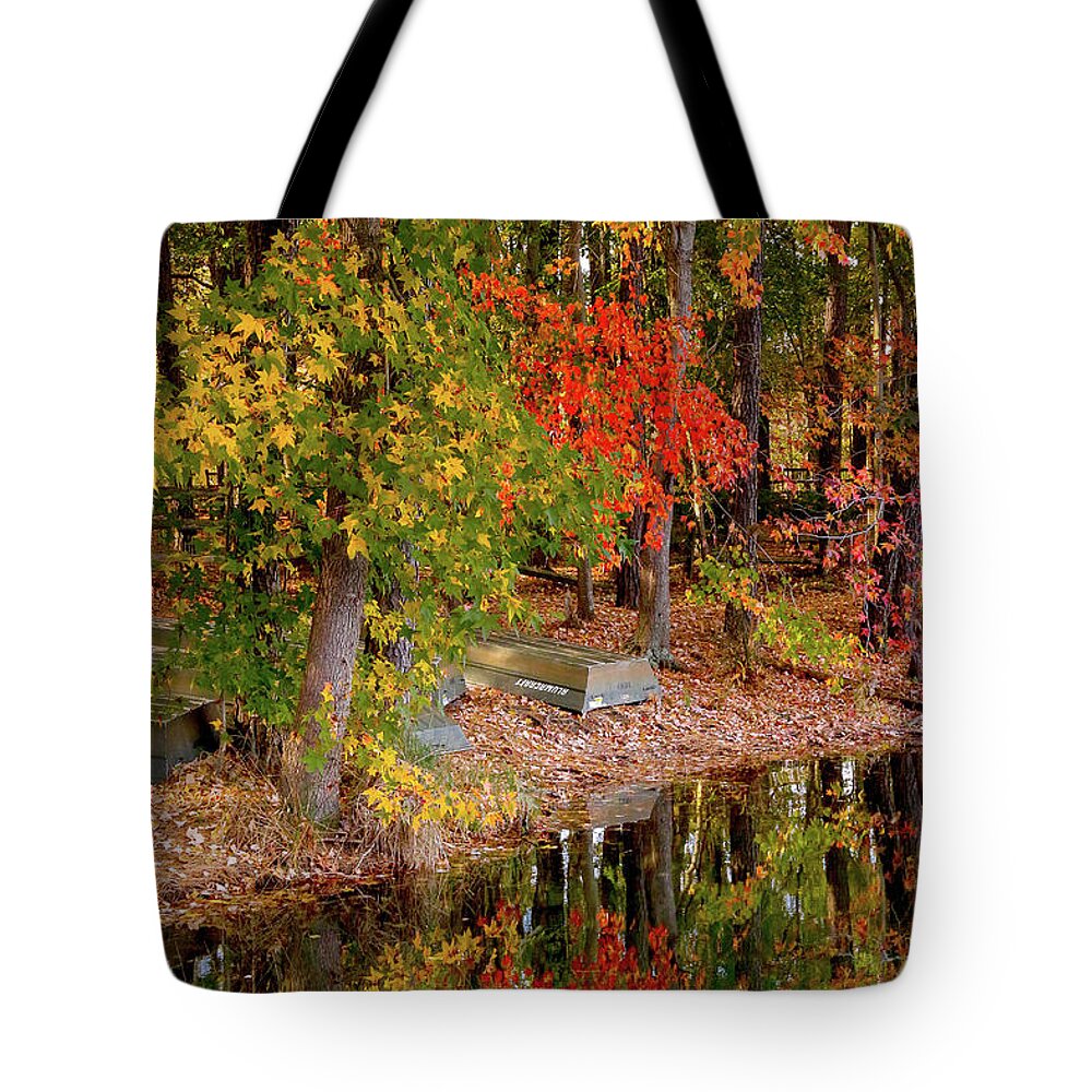 Leaves Tote Bag featuring the photograph Ode to the Oranges and Yellows of Autumn by Ola Allen